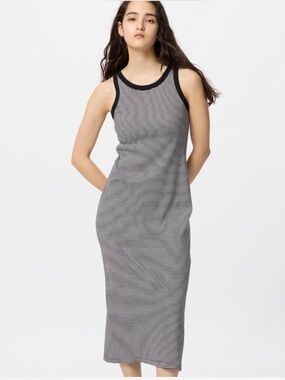 Uniqlo Black and White Striped Tank Maxi Dress